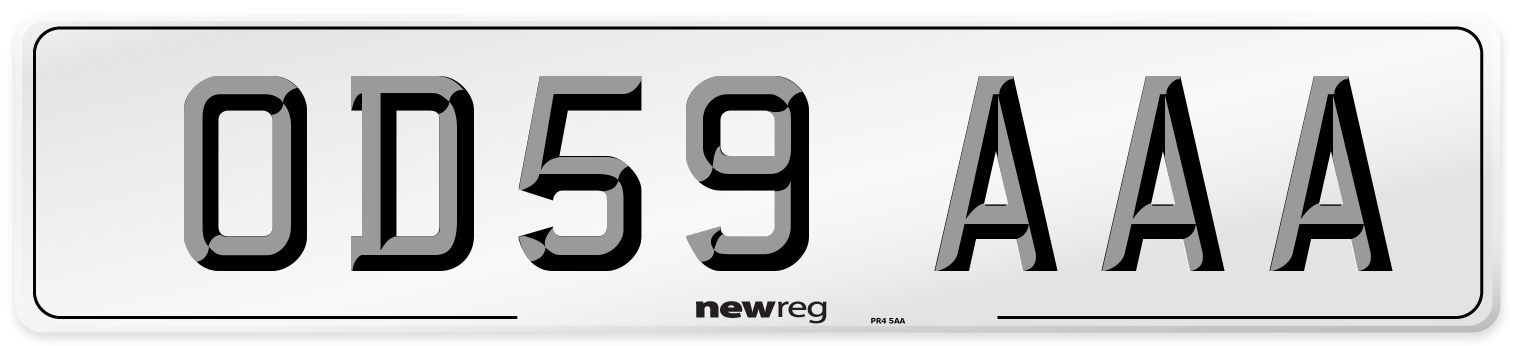 OD59 AAA Number Plate from New Reg